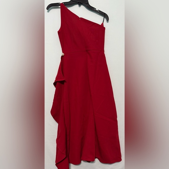 Gos Bold  Red Dress with Pearl Accent - Picture 3 of 3